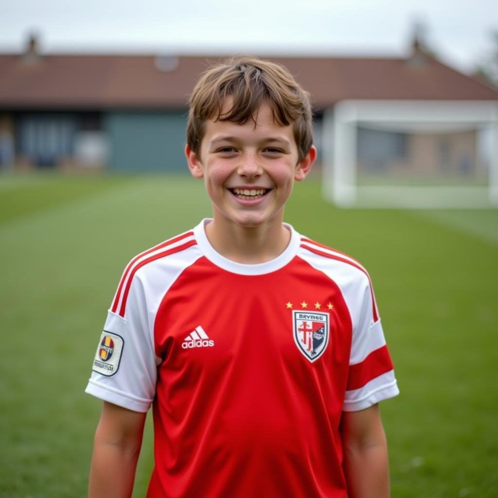 Haaland in his Bryne FK youth kit