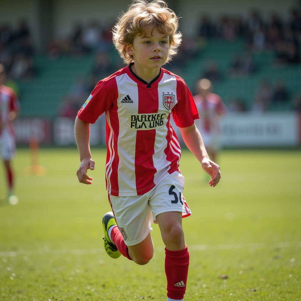 Erling Haaland playing for Bryne FK youth team