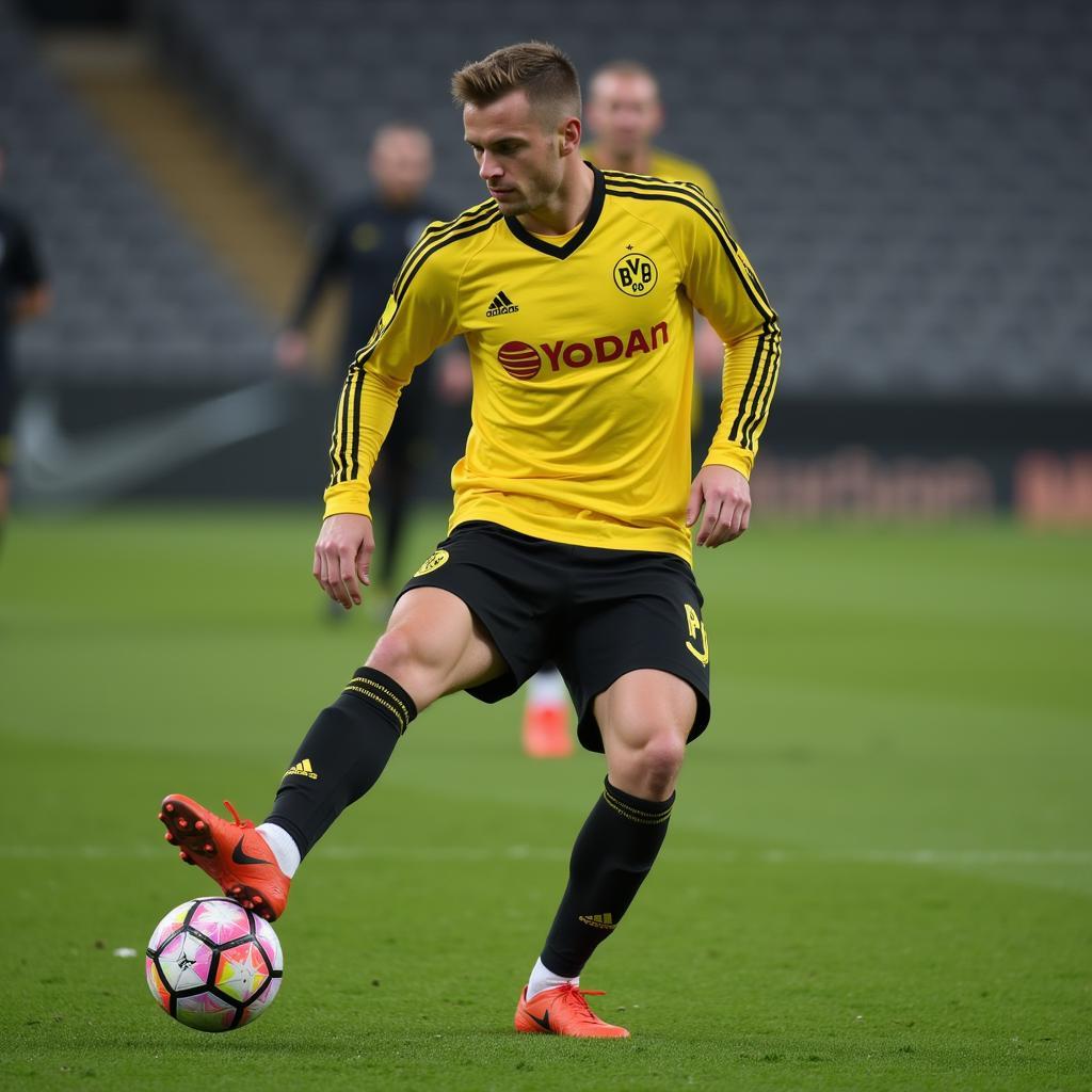 Erling Haaland training in the Bundesliga.