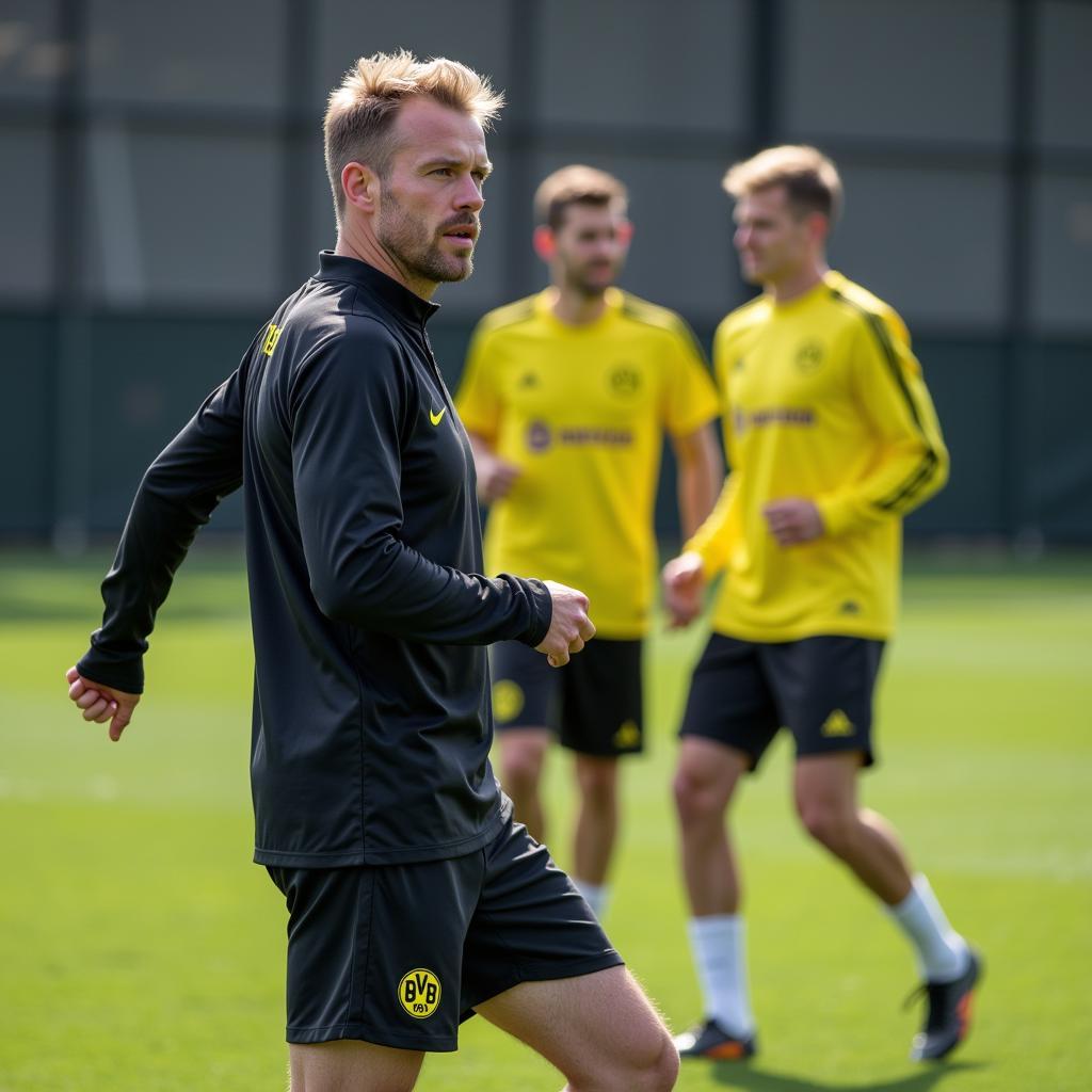 Haaland training with BVB teammates