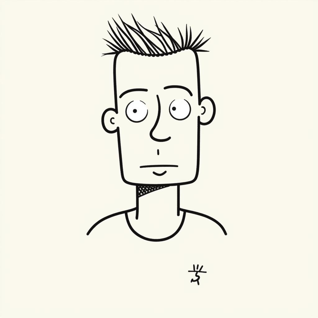 Minimalist Cartoon of Erling Haaland