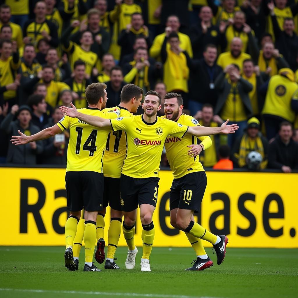 Haaland celebrates his goal against Schalke