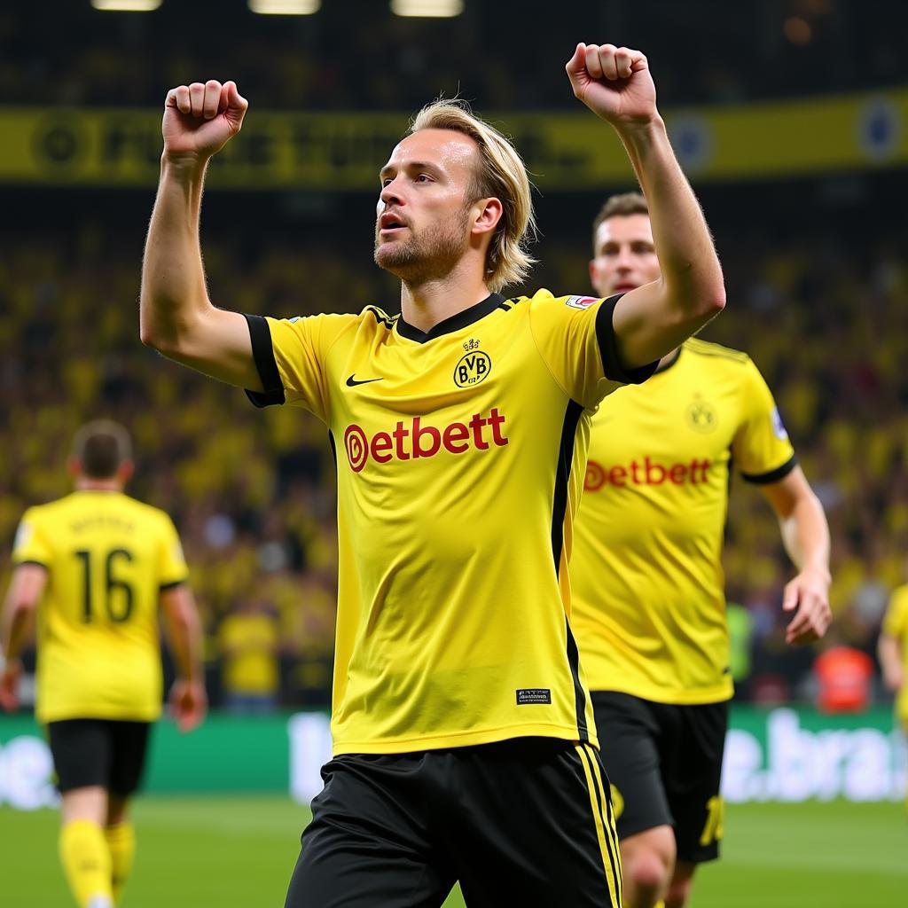 Haaland Celebrating a Goal for Borussia Dortmund