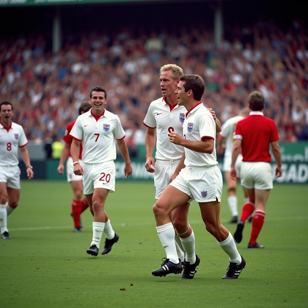 Haaland celebrating a goal for England