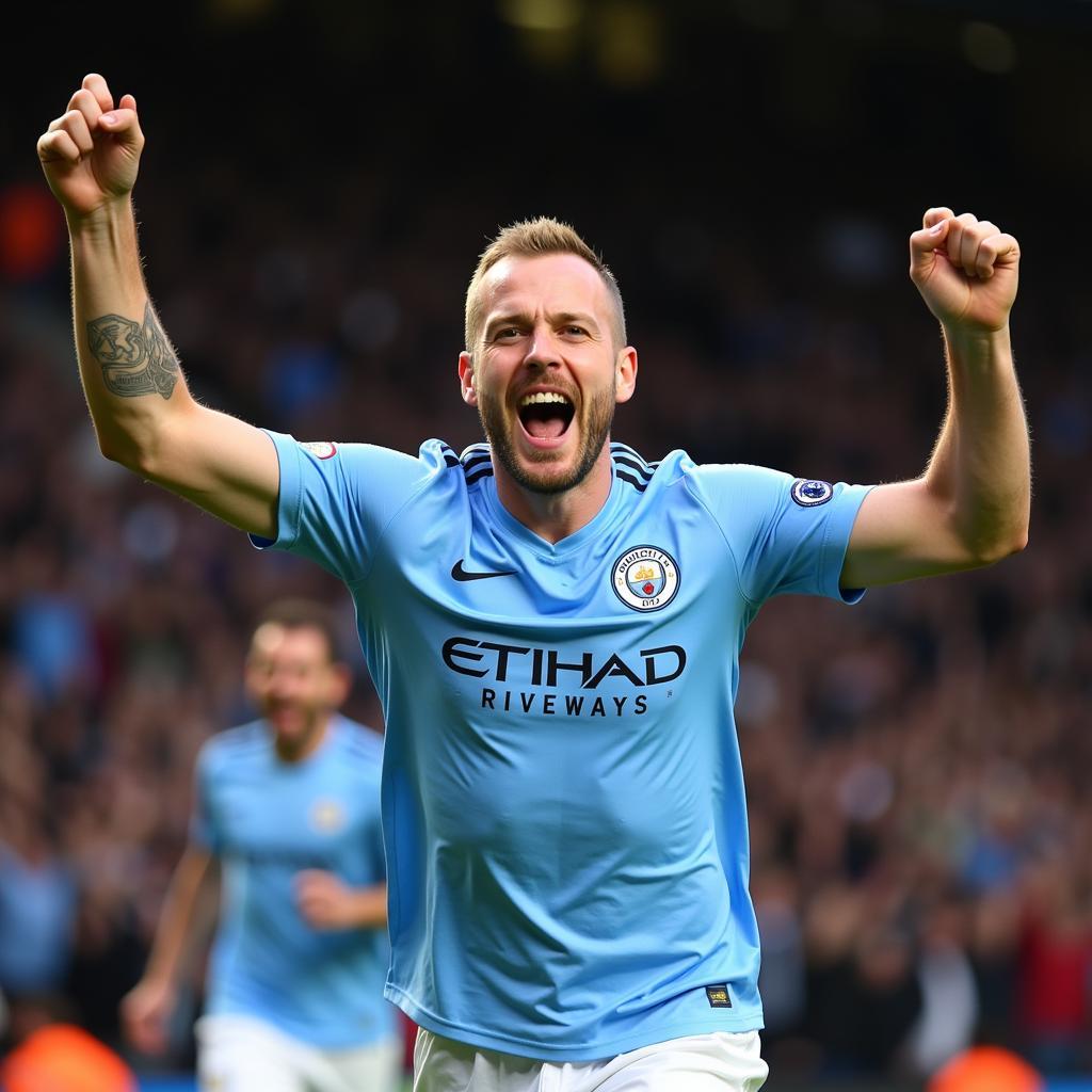 Haaland Celebrating a Goal for Manchester City