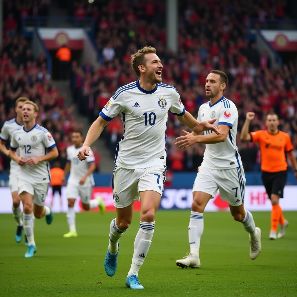 Erling Haaland celebrating a goal