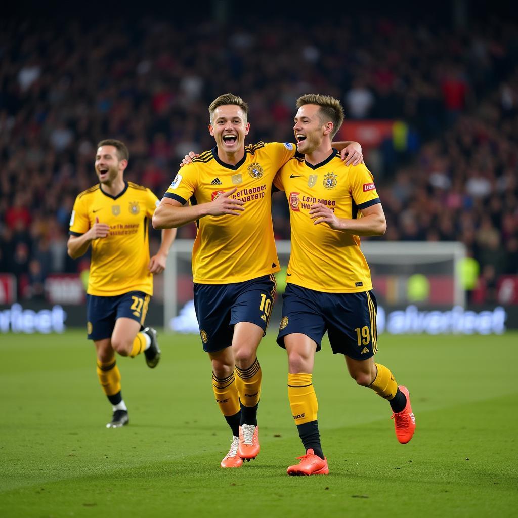 Haaland celebrates a goal