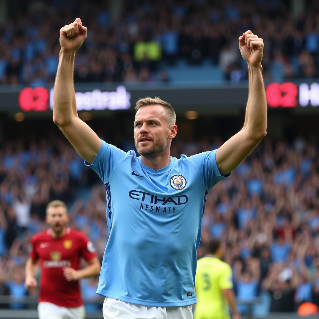 Haaland Celebrating a Goal for Manchester City