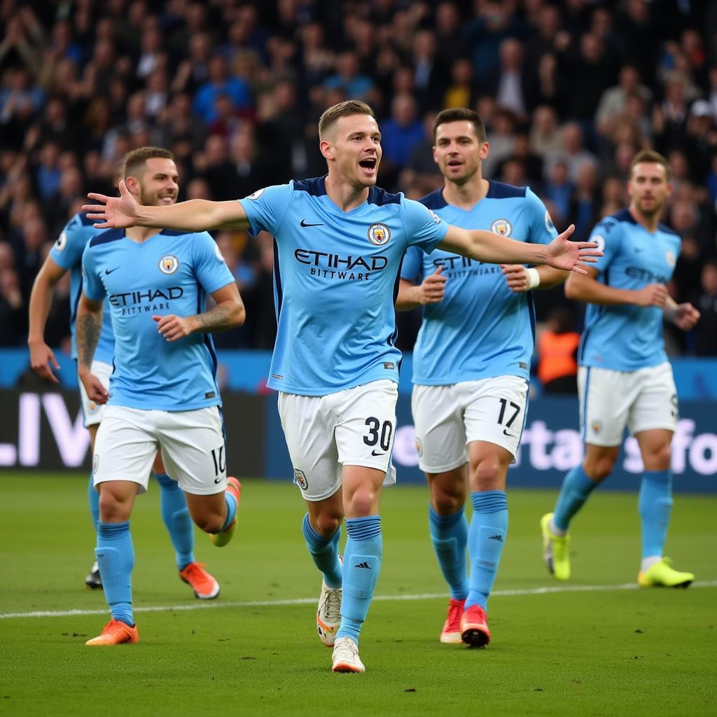 Haaland Celebrating a Goal for Manchester City