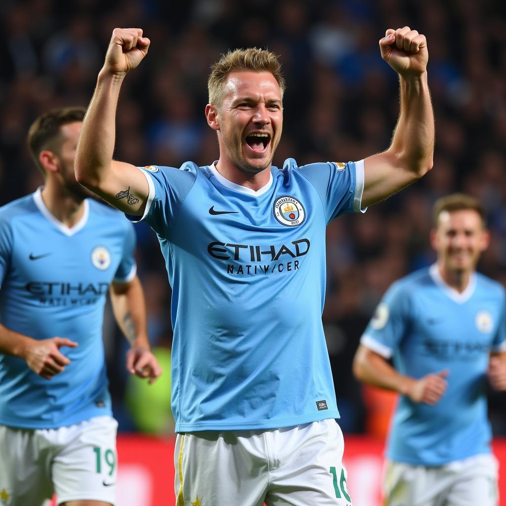 Erling Haaland Celebrating a Goal for Manchester City