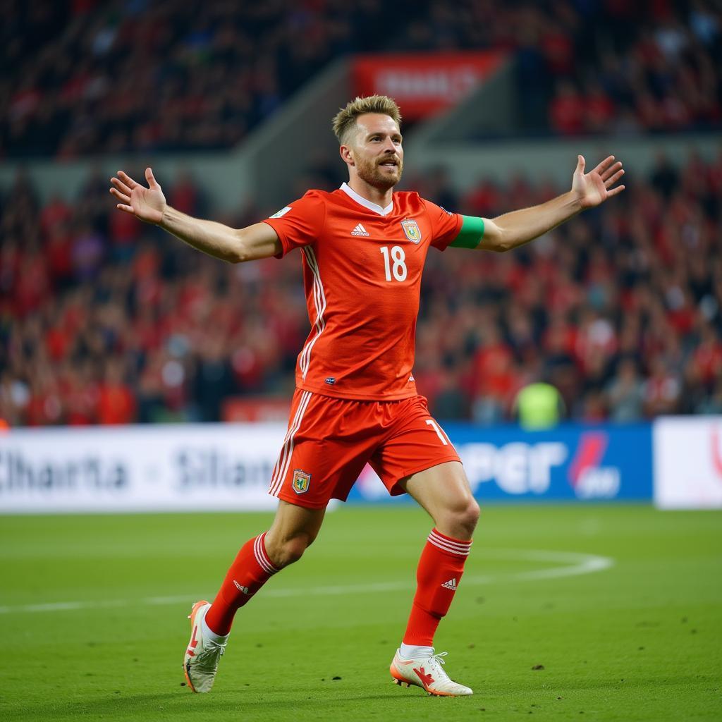 Haaland celebrating a goal, demonstrating the Haaland boost