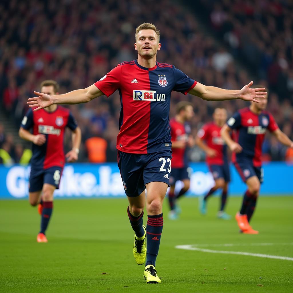 Haaland celebrates a goal in the Champions League