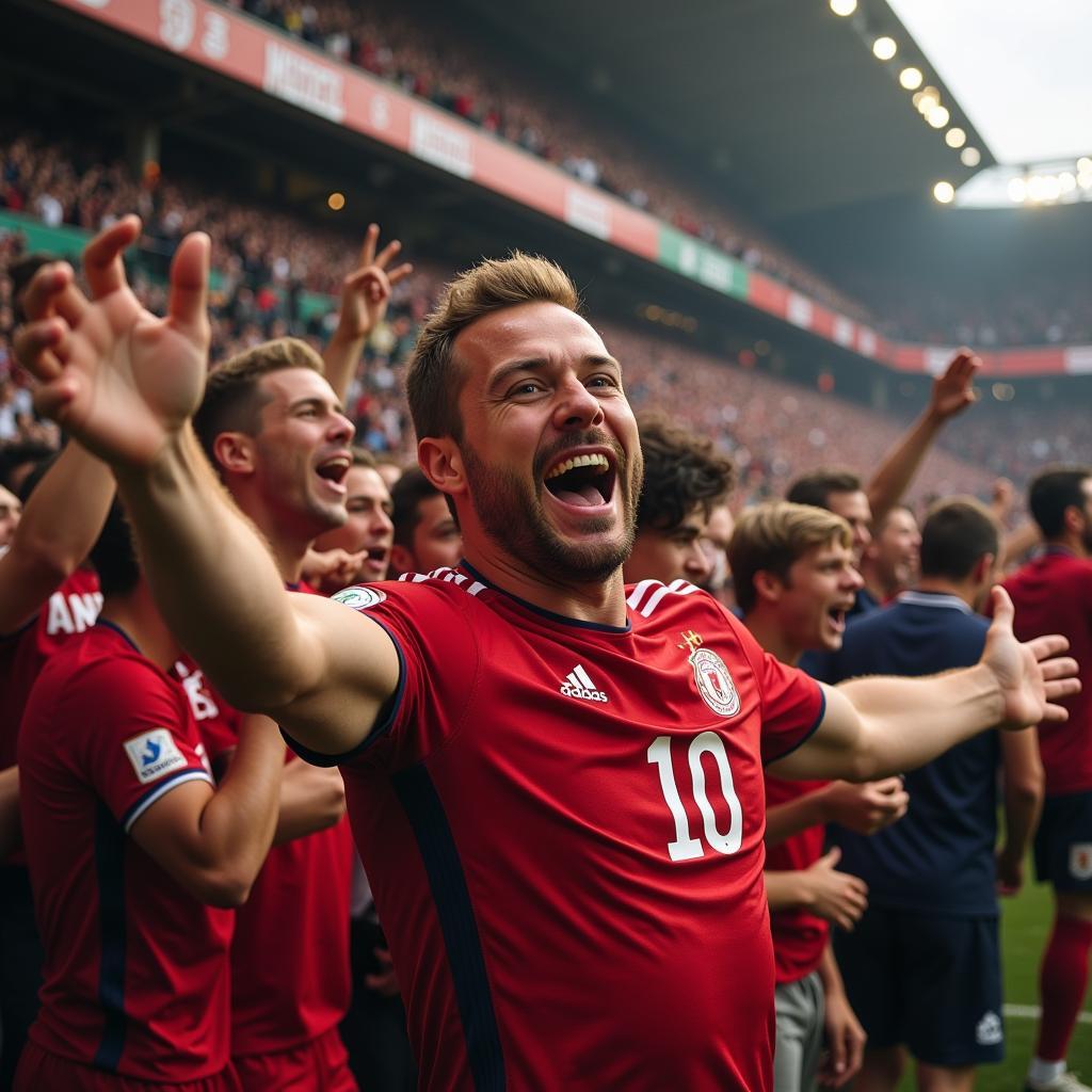 Haaland Celebrating a Goal with Fans