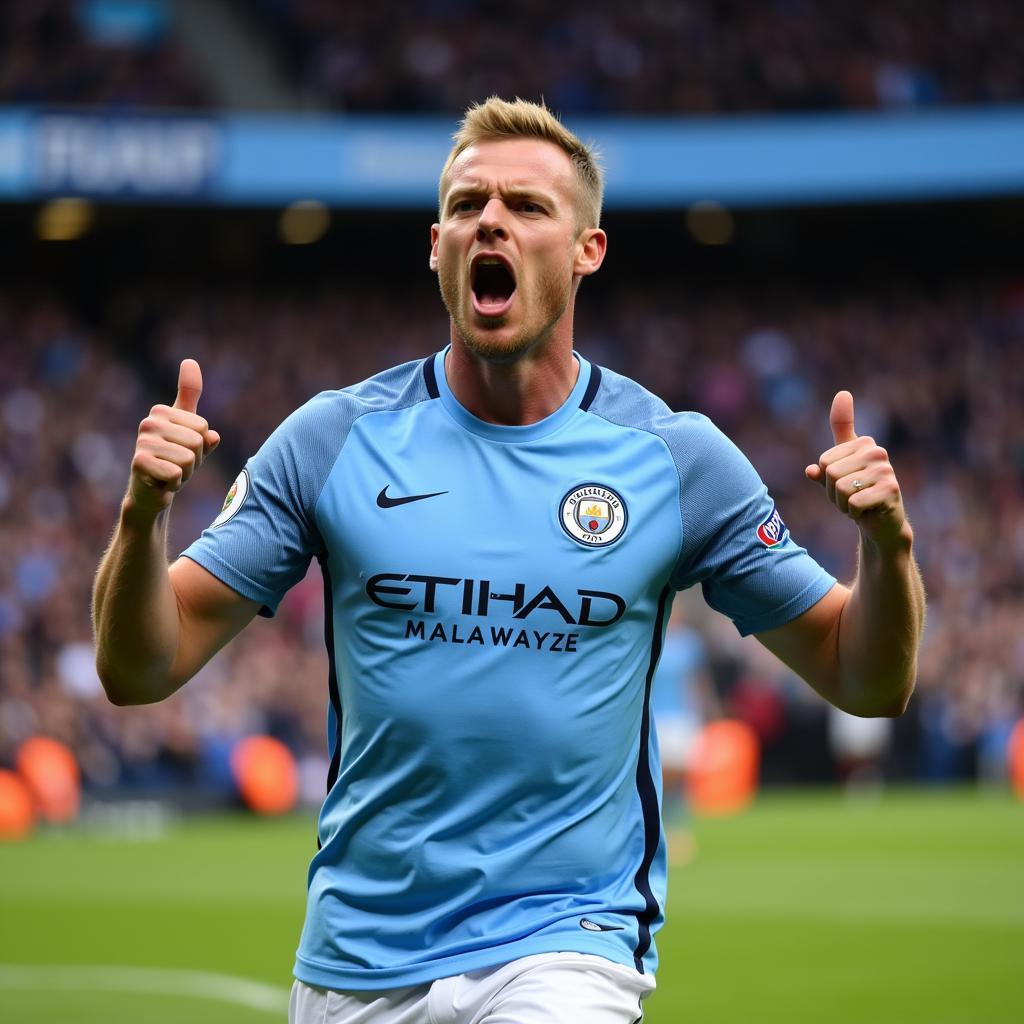 Haaland Celebrating a Goal for Manchester City