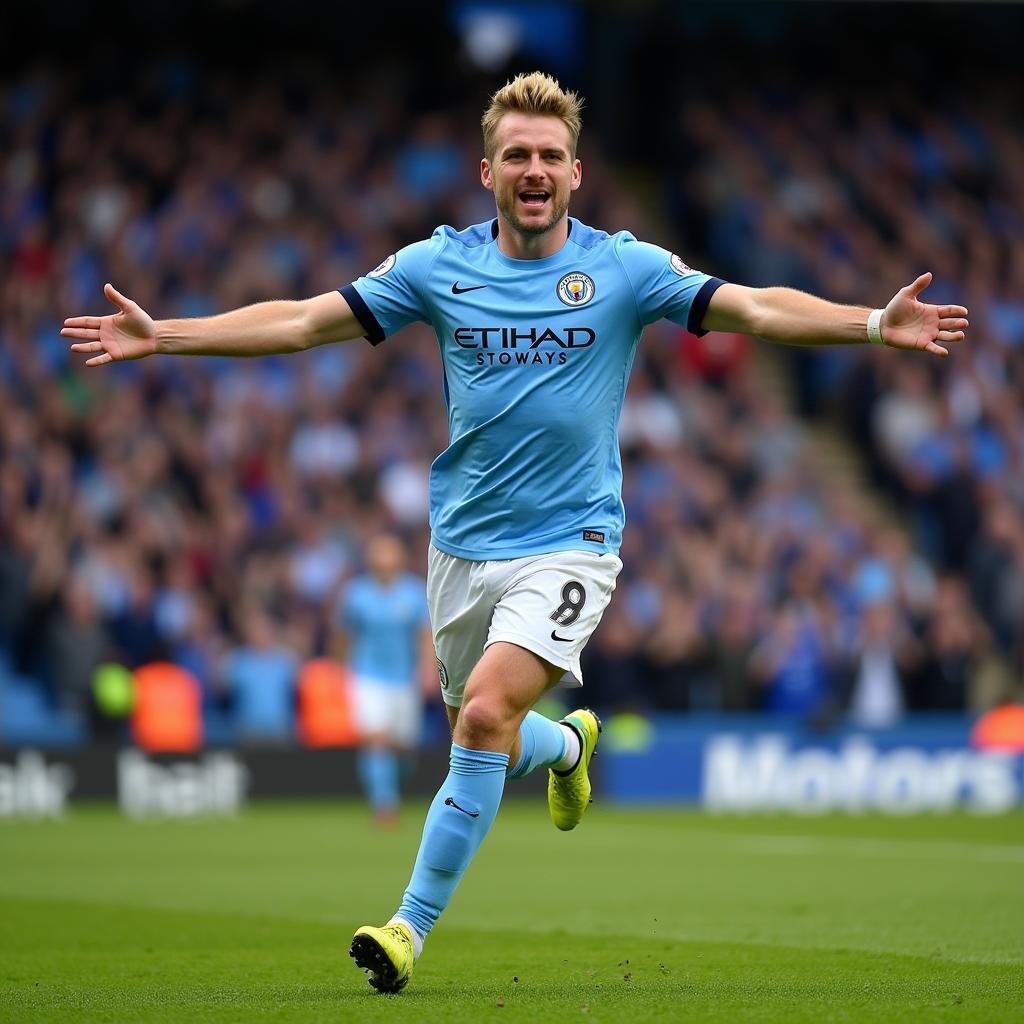 Haaland Celebrating a Goal for Manchester City