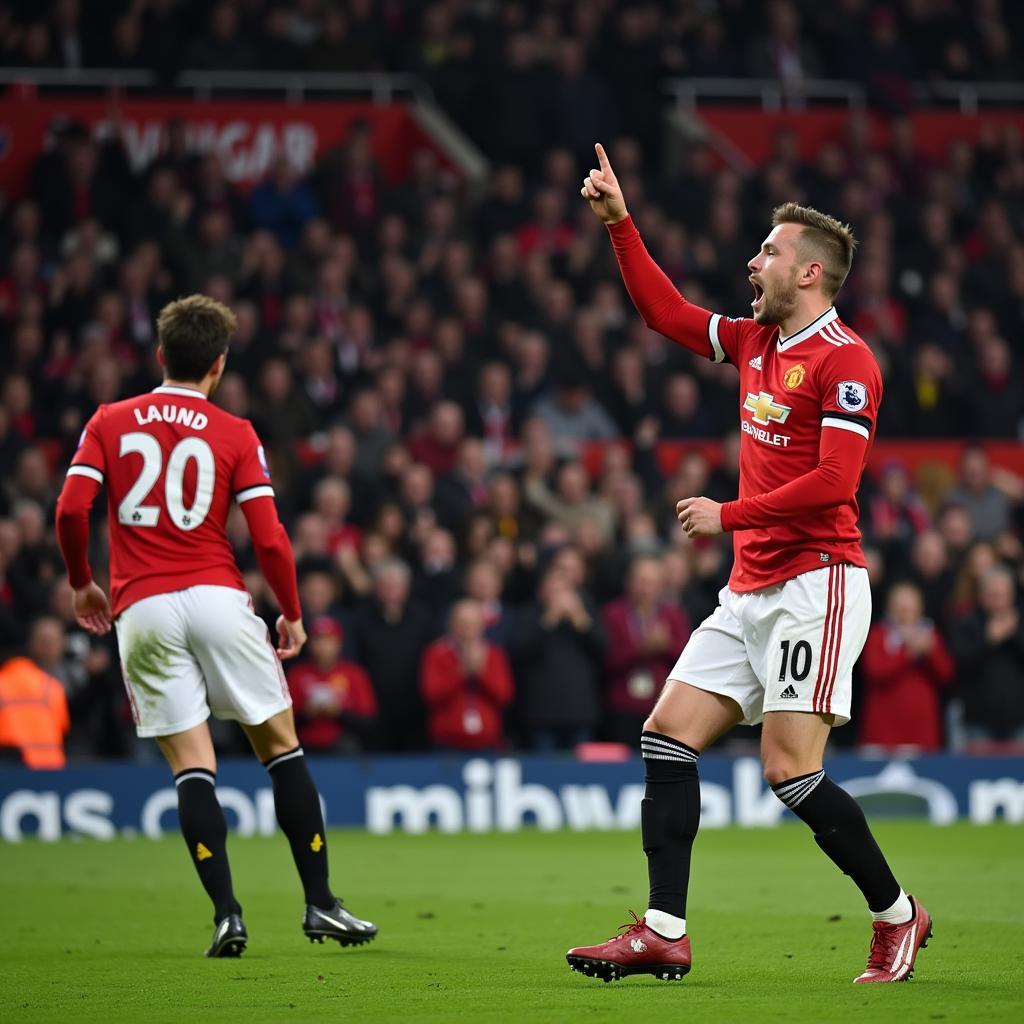 Erling Haaland celebrating a goal in the Manchester Derby