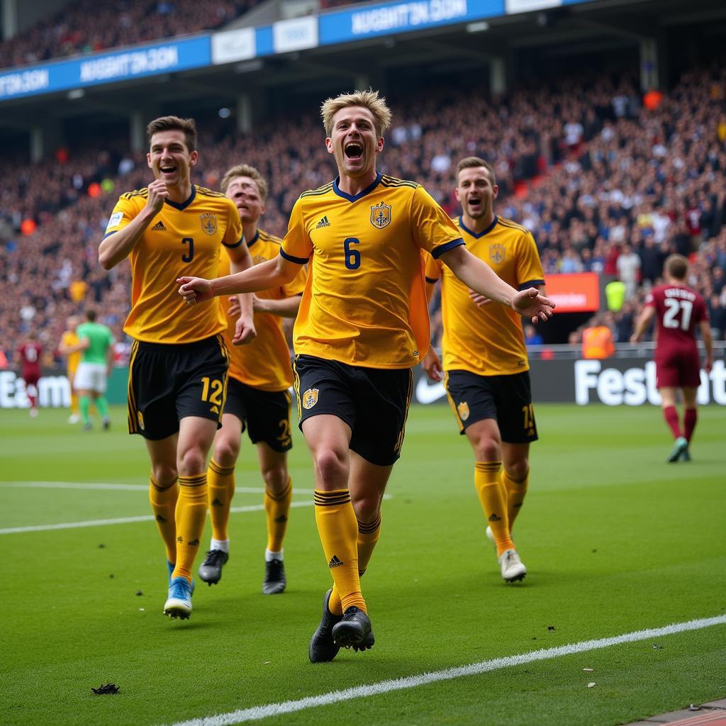 Haaland Celebrating a Goal in September