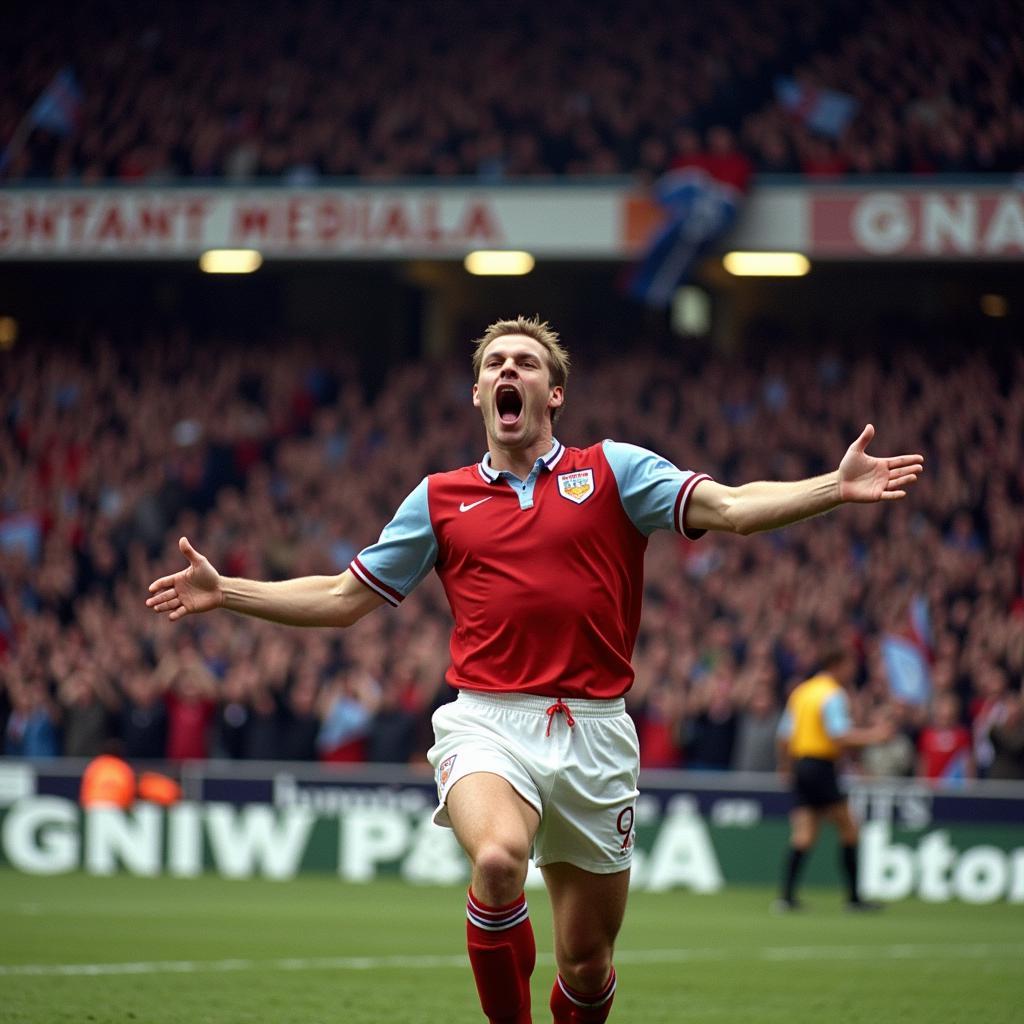 Haaland Celebrating a Goal at Villa Park