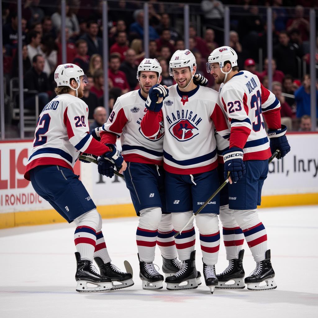 Erling Haaland celebrating a goal with his teammates, emphasizing team spirit