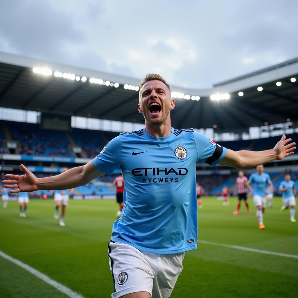 Haaland Celebrating a Premier League Goal