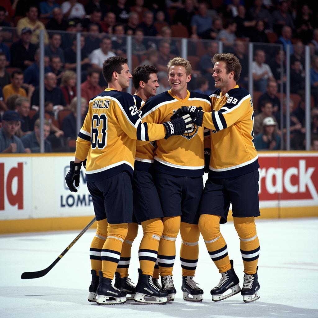 Haaland celebrating with teammates