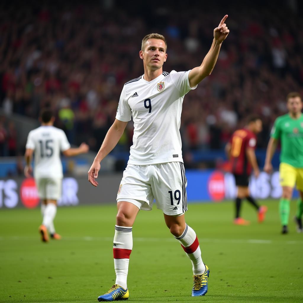 Erling Haaland celebrating a goal