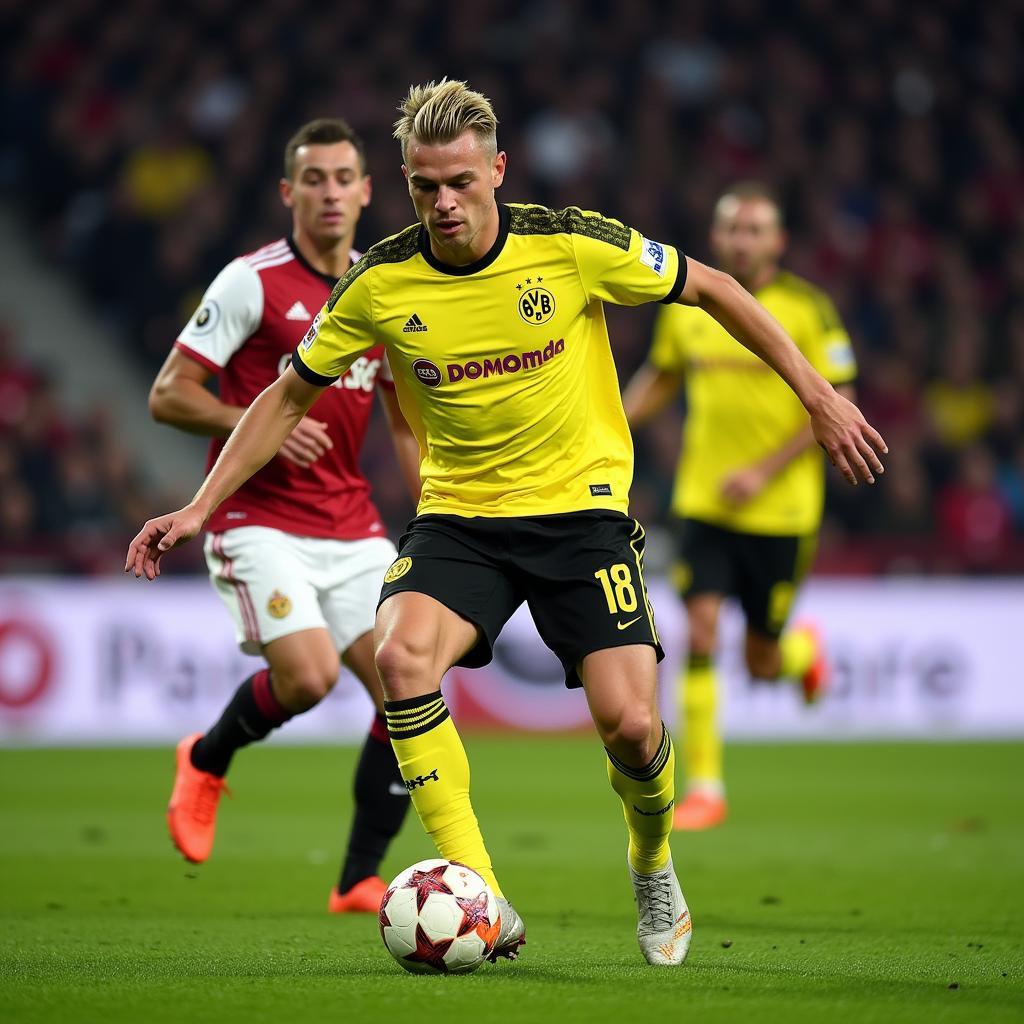 Haaland in Champions League Action for Dortmund