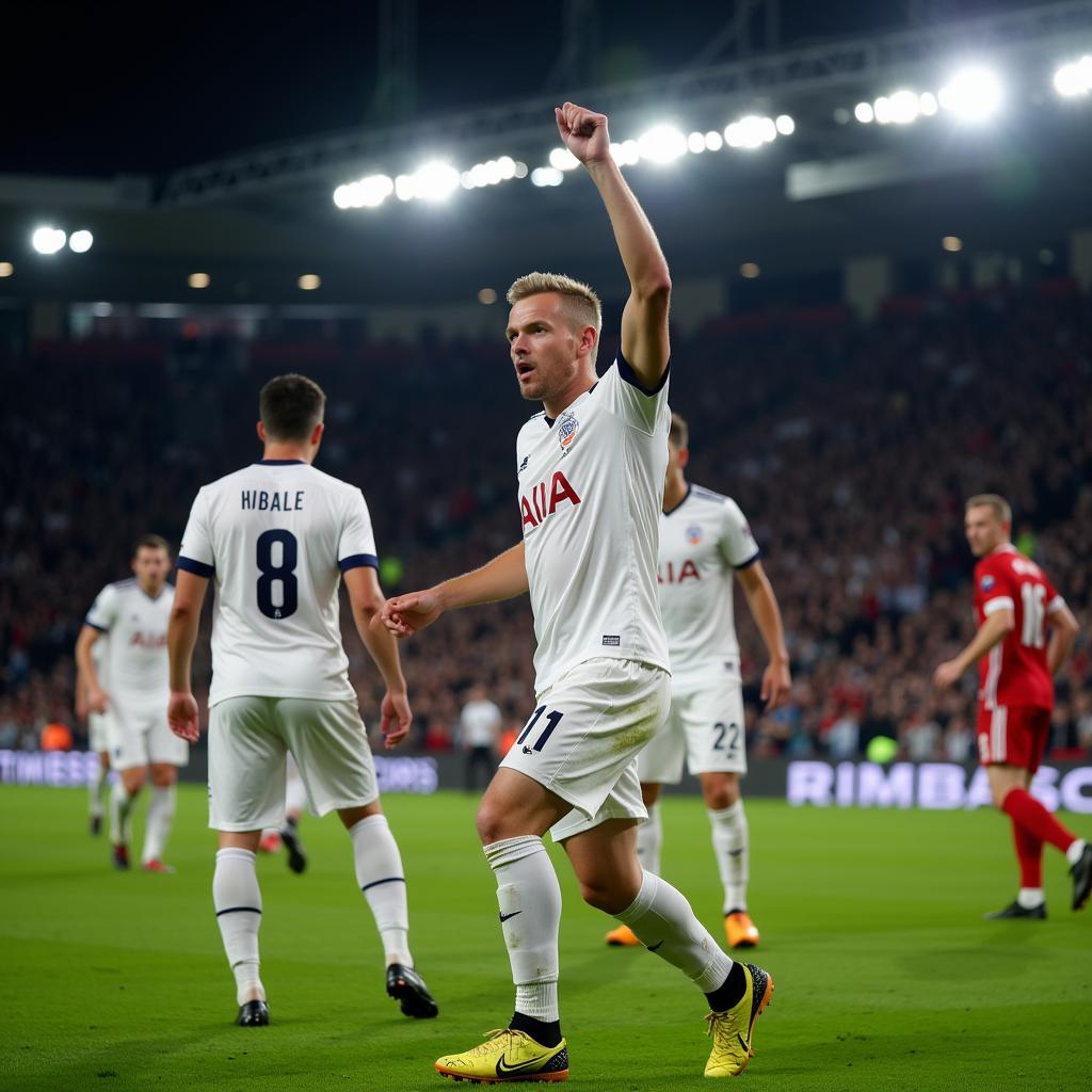 Erling Haaland celebrating a Champions League goal