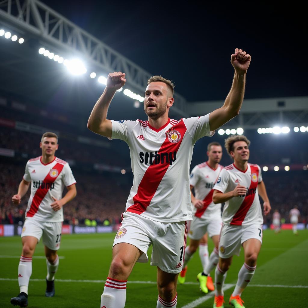 Haaland celebrates a Champions League goal