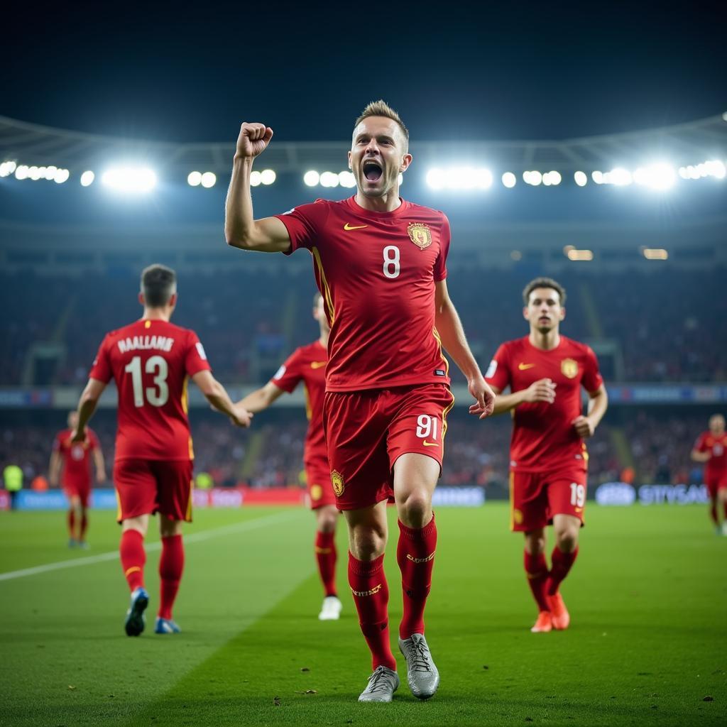 Haaland celebrating a Champions League goal