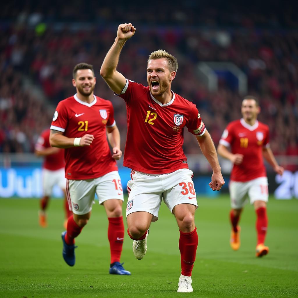 Haaland Celebrates a Champions League Goal