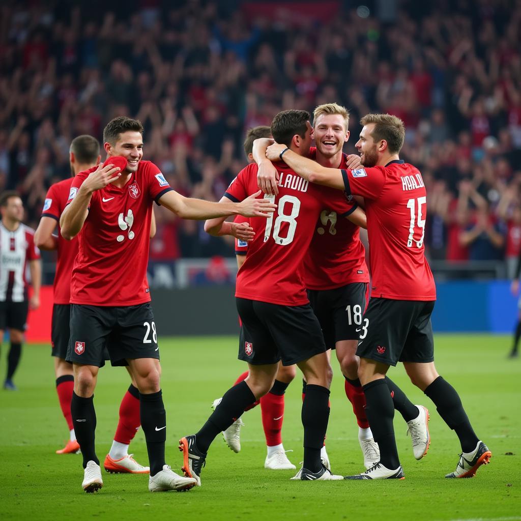 Erling Haaland celebrating a Champions League hat-trick