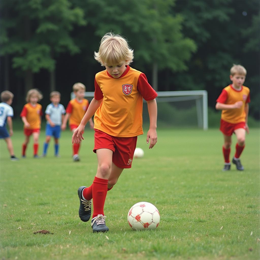 Young Haaland Playing Football in Bryne