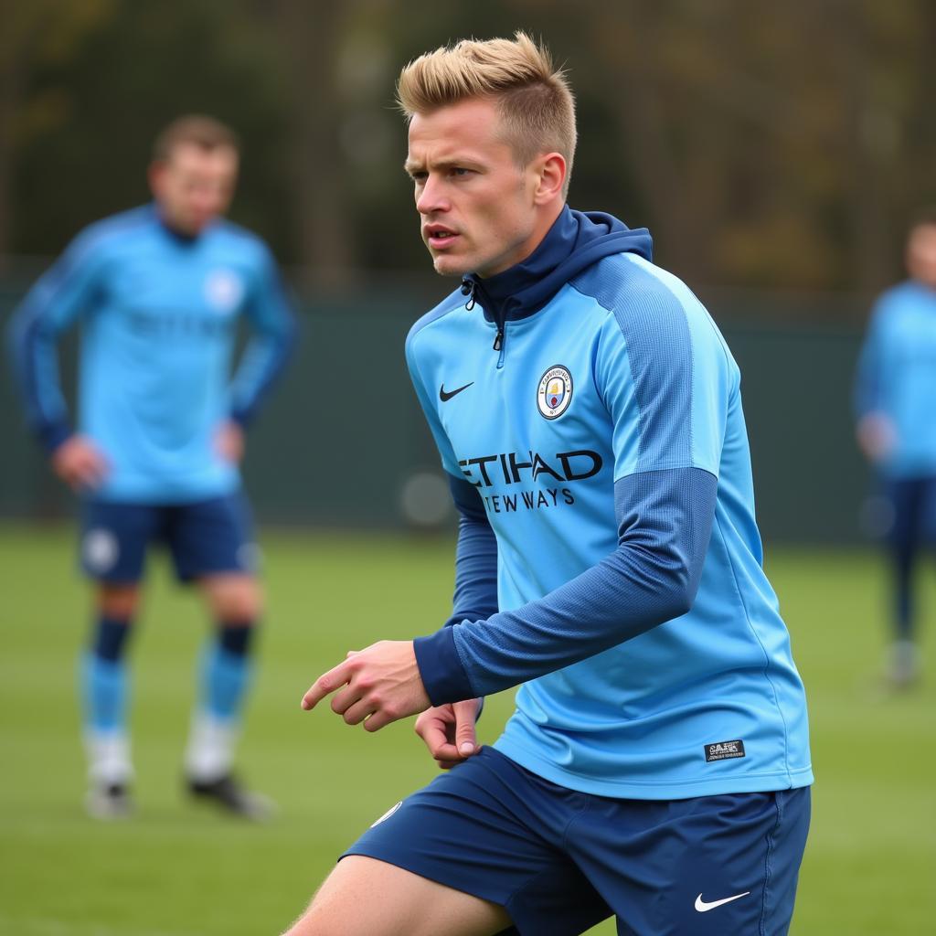 Haaland training with Manchester City