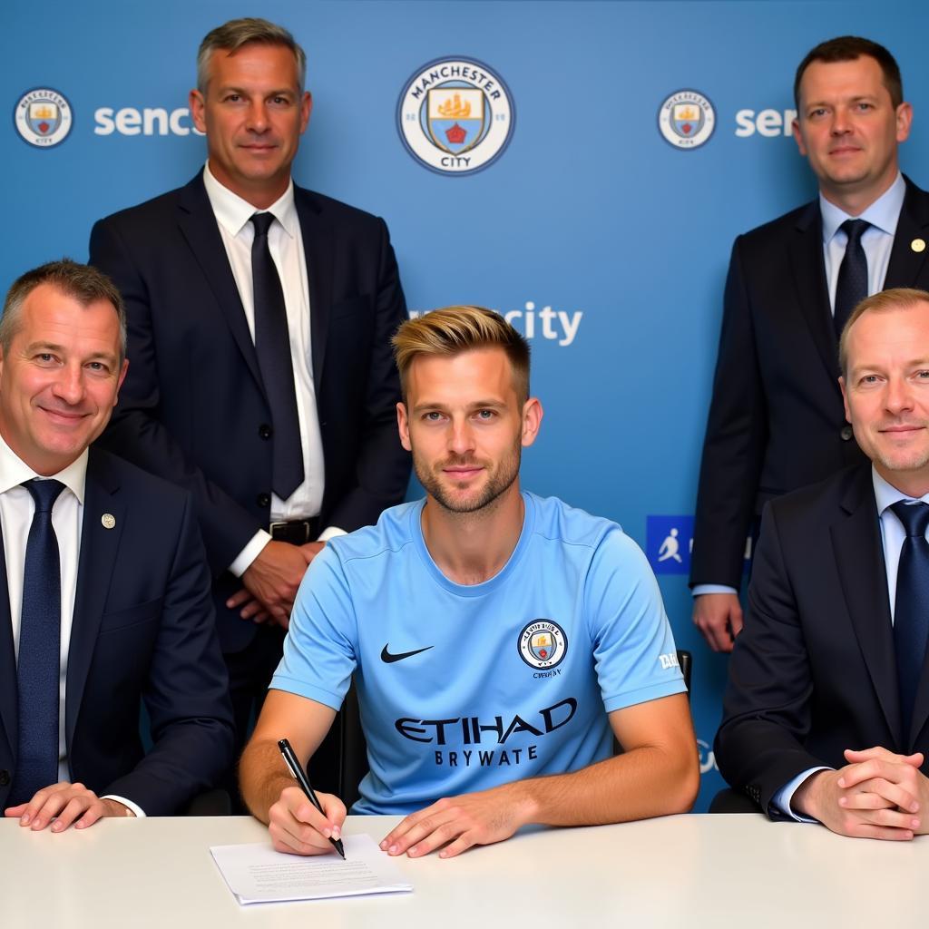 Erling Haaland Signing His Manchester City Contract