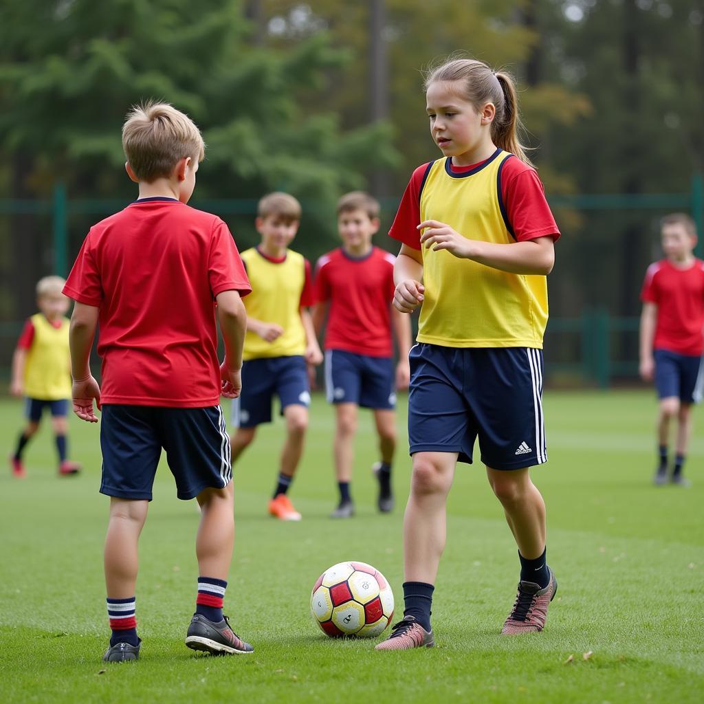 Younger Haaland family members training football