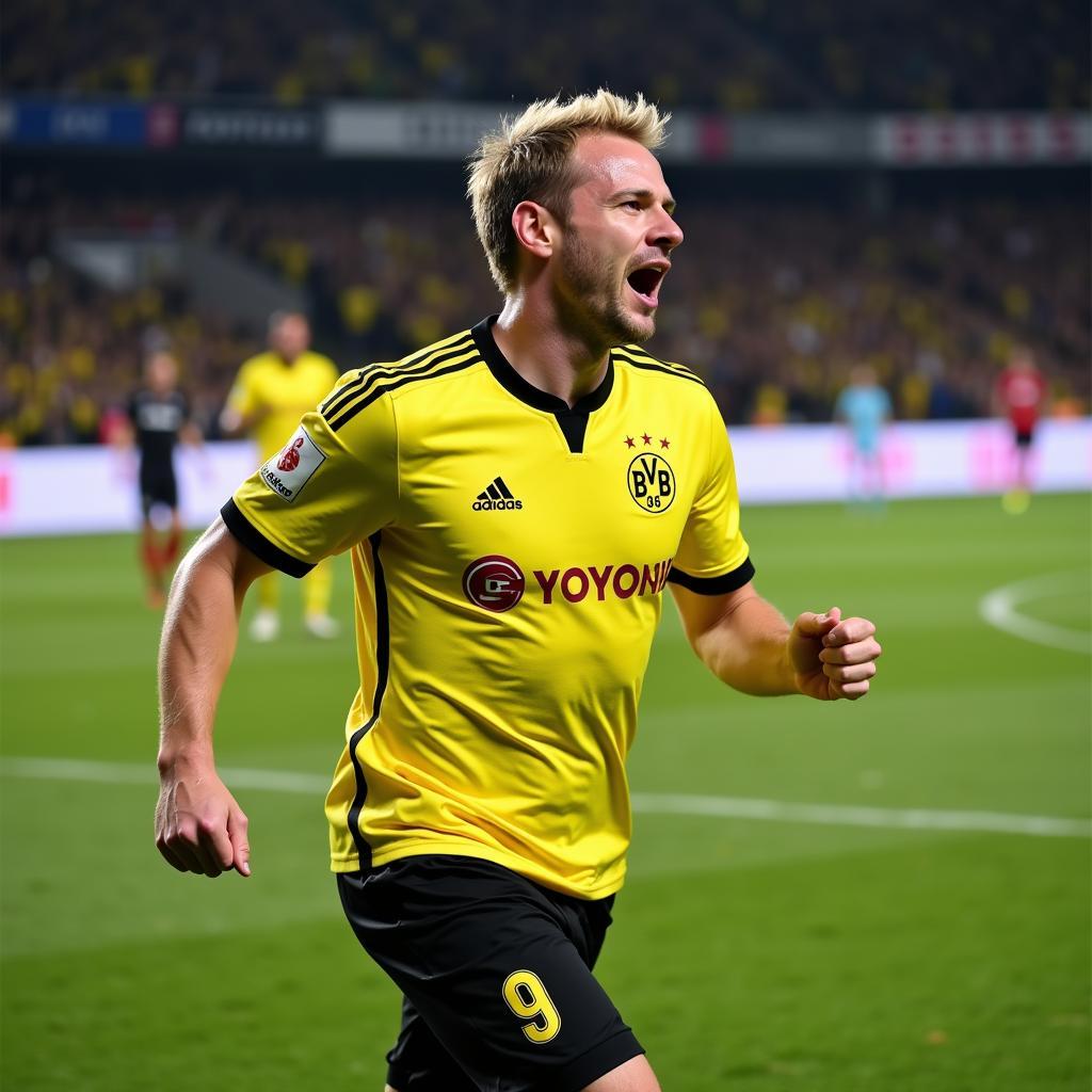 Haaland Celebrating a Goal for Dortmund