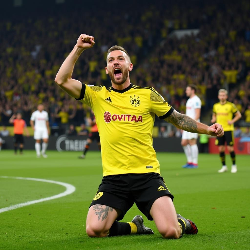 Haaland Celebrating a Goal for Borussia Dortmund