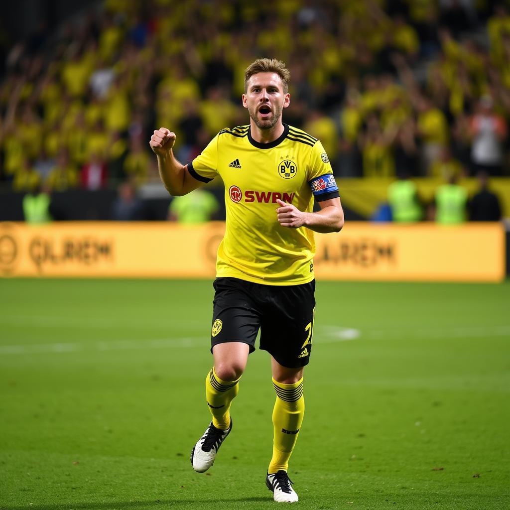 Haaland Celebrating a Goal for Borussia Dortmund