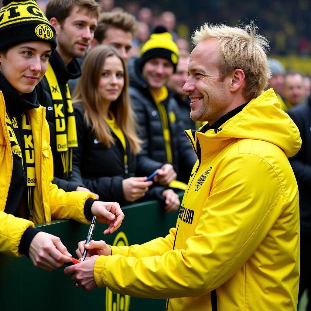 Haaland Interacting with Dortmund Fans