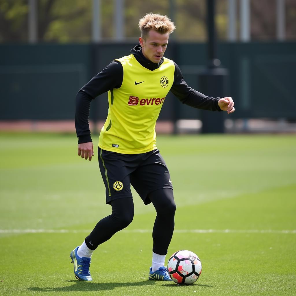 Erling Haaland training with Borussia Dortmund