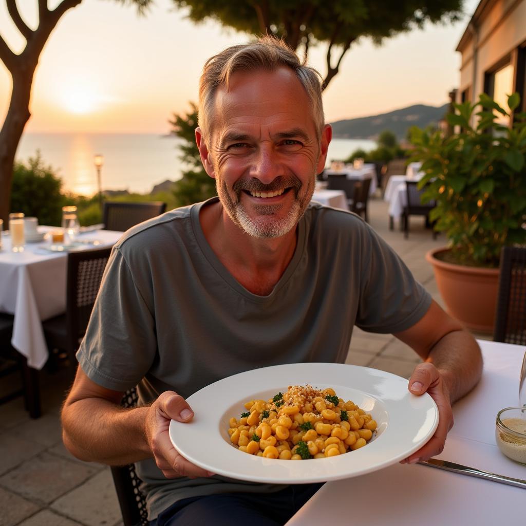 Erling Haaland enjoys a plate of orecchiette in Puglia