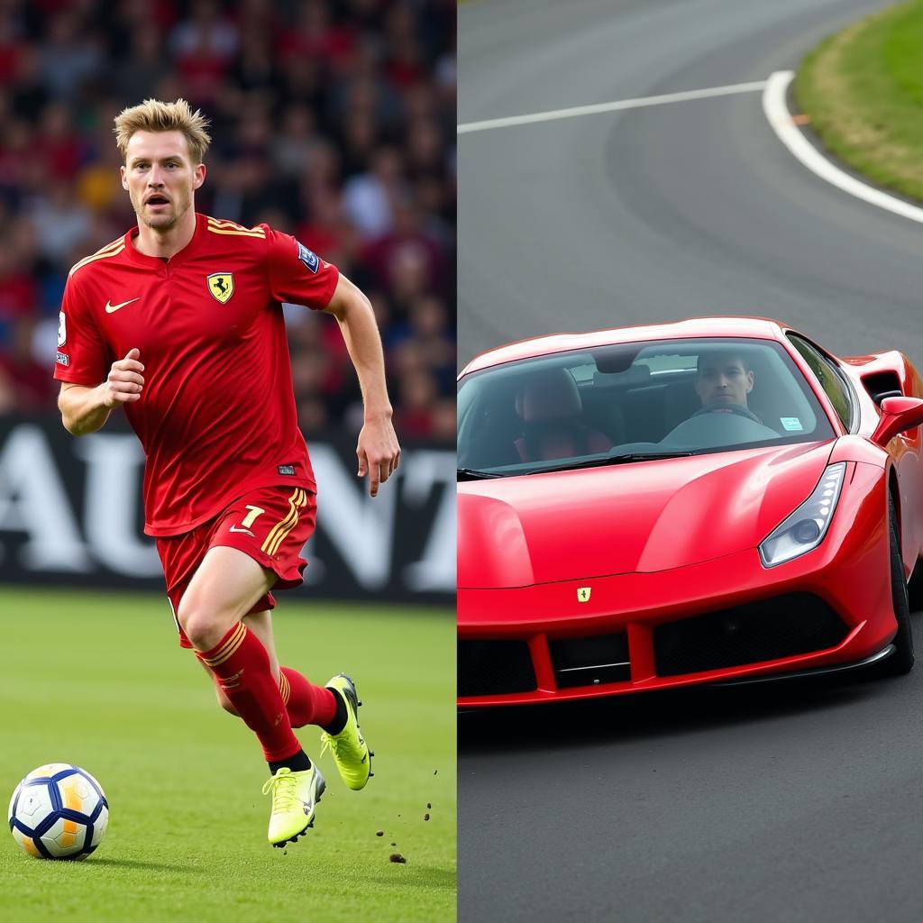 Haaland and a Red Ferrari: A Visual Comparison of Speed and Power