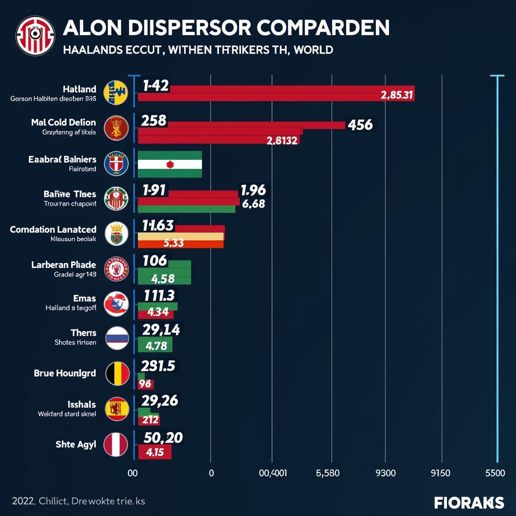 Haaland Game Log Compared to Other Strikers