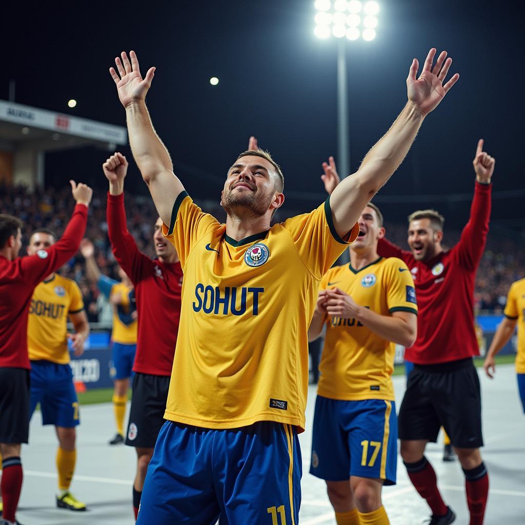 Erling Haaland celebrates a goal