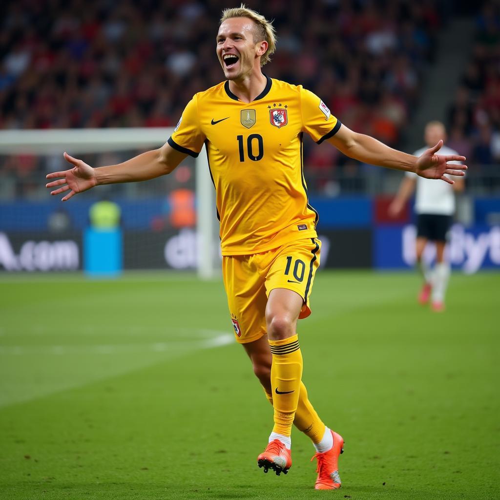 Erling Haaland celebrating a goal in the Champions League