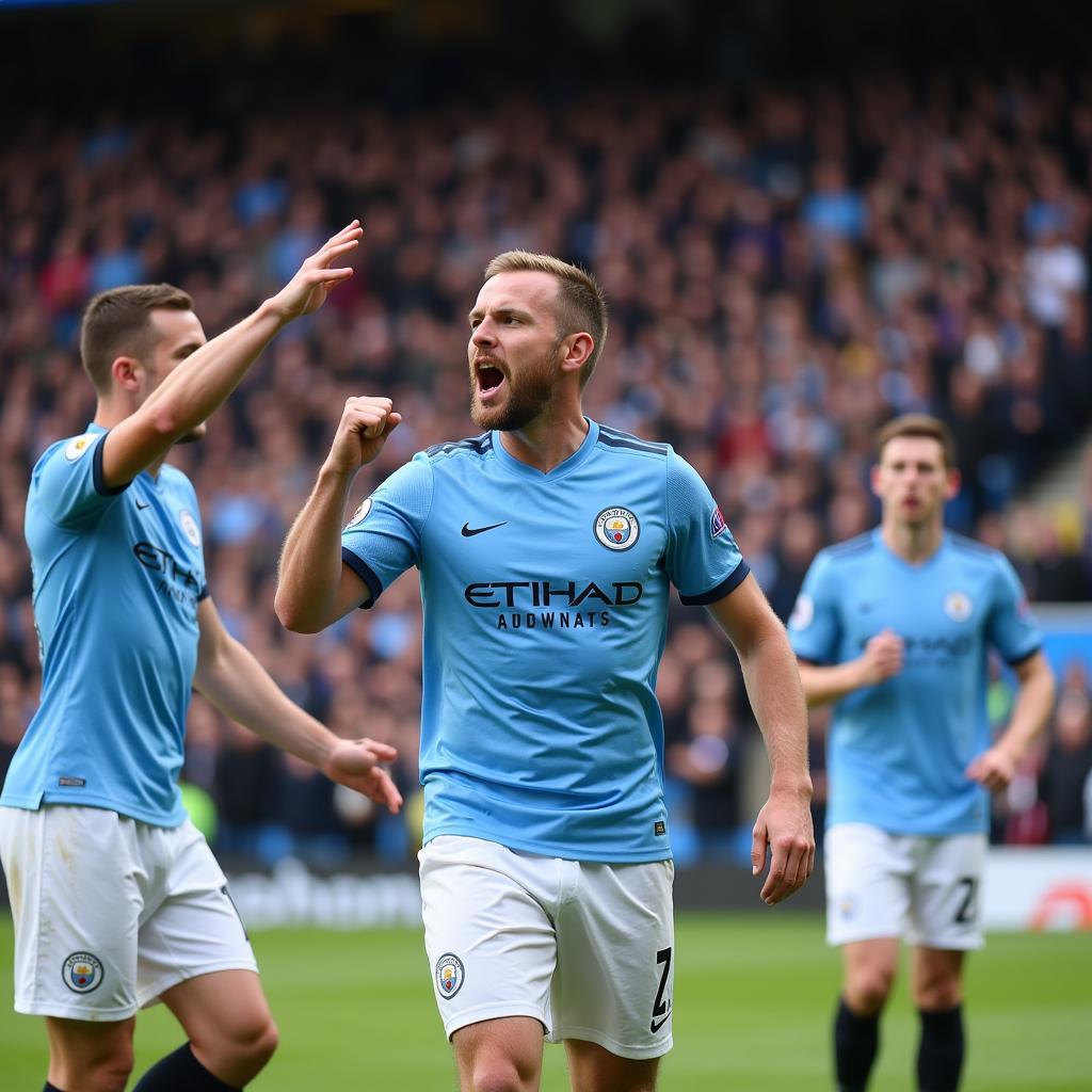 Erling Haaland celebrating a goal in the Premier League