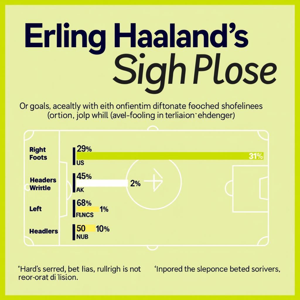 Statistical breakdown of Haaland's goals scored with each foot