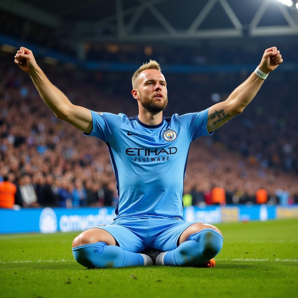 Erling Haaland celebrates a goal