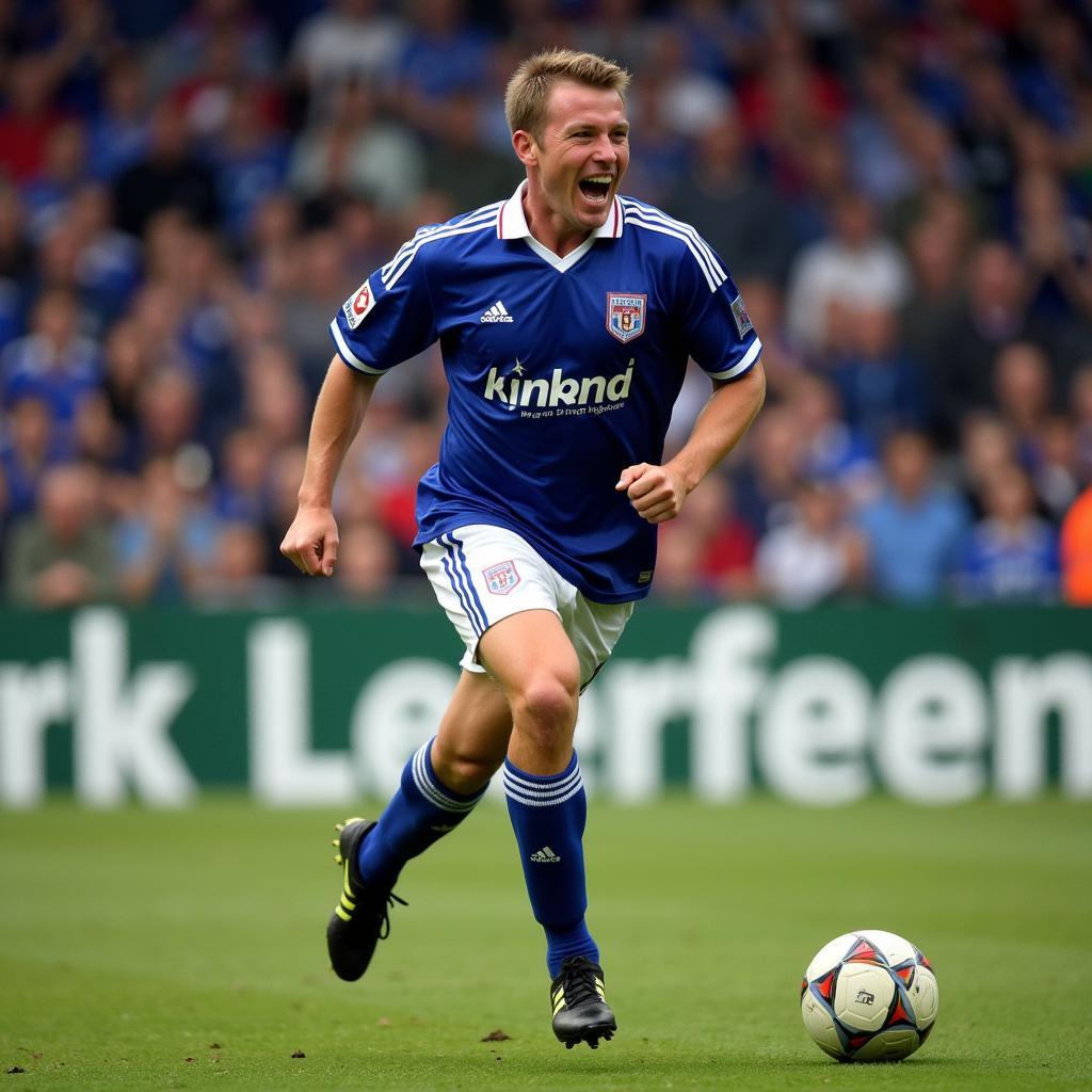 Haaland celebrates a goal for Molde FK